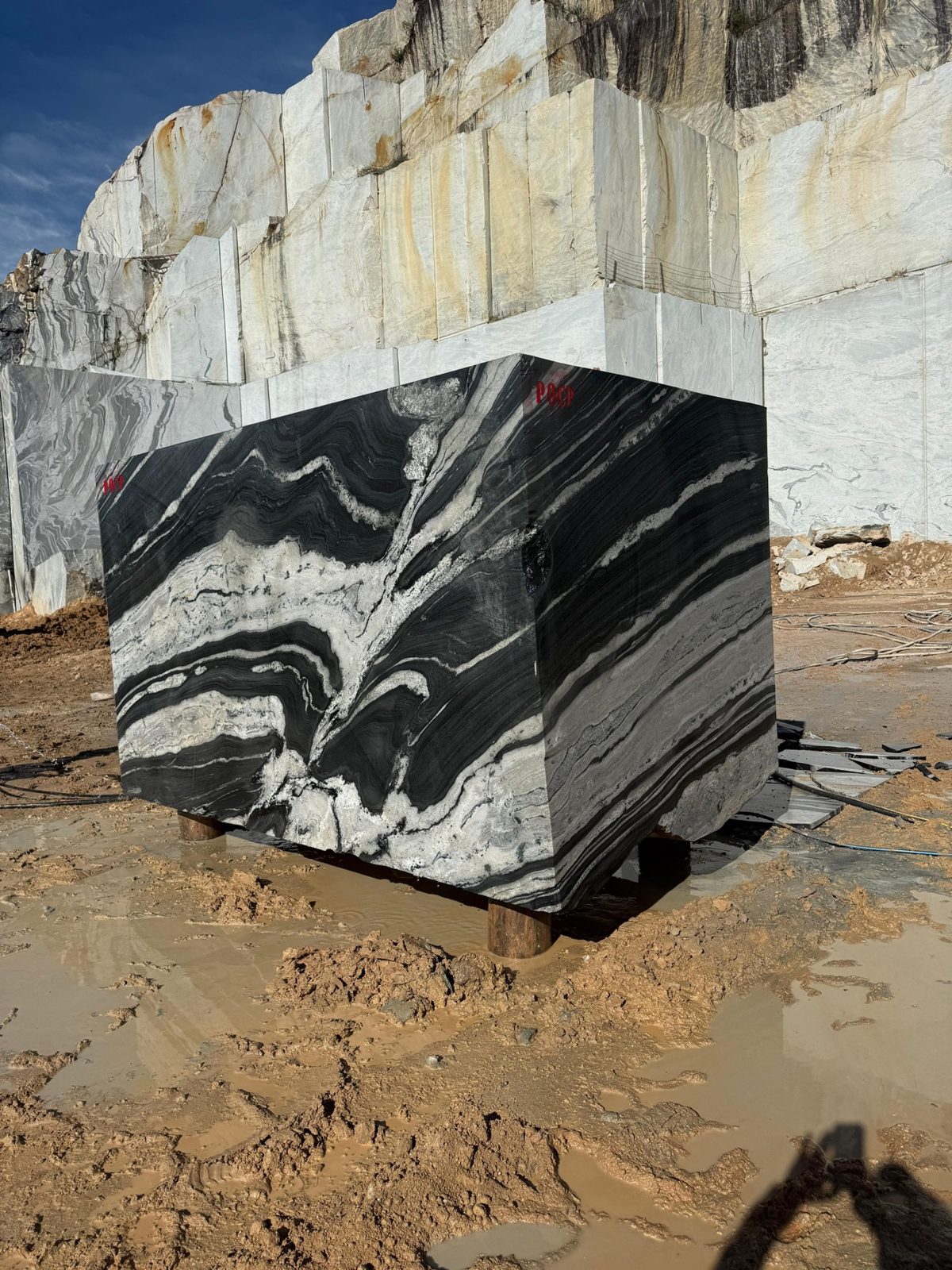 Book-matched Eclipse wall installation